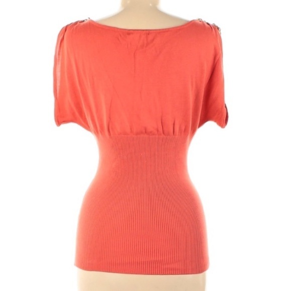 Marciano Silk Sleeveless Gold Chain Fitted Shirt coral medium women’s - Picture 3 of 10